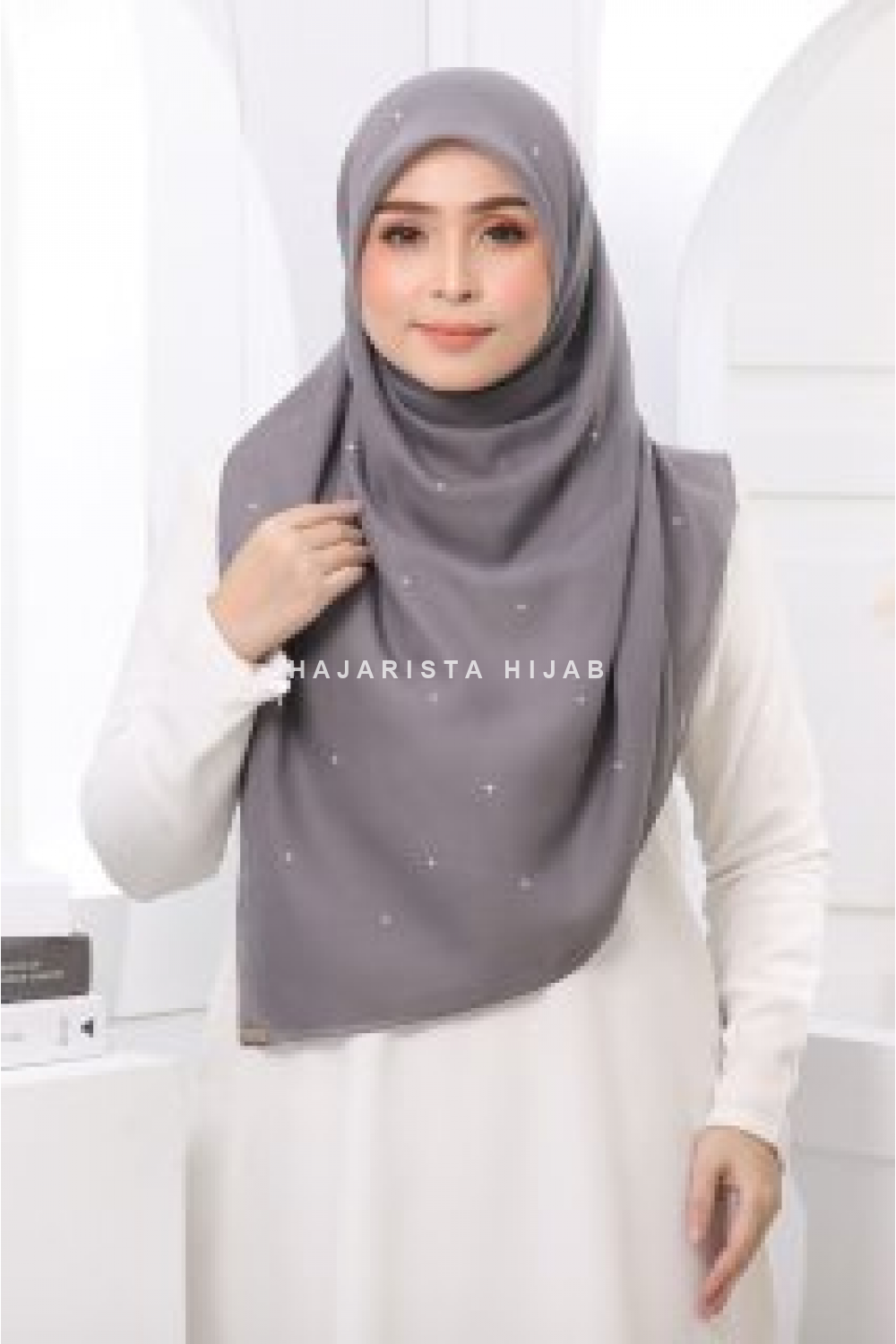 BAWAL COTTON VOILE BATU TABUR (B45) FOSSIL GREY